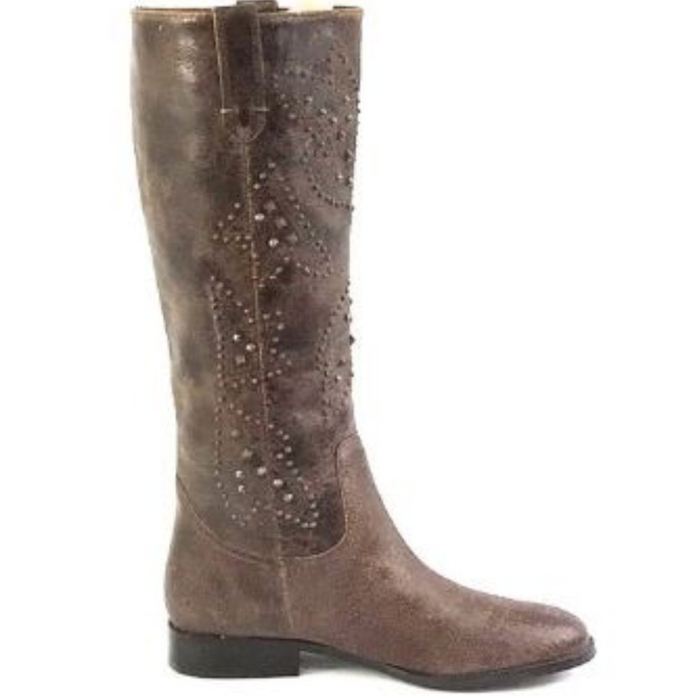 frye & co Distressed Leather Phoenix Studded Boots - Picture 2 of 10